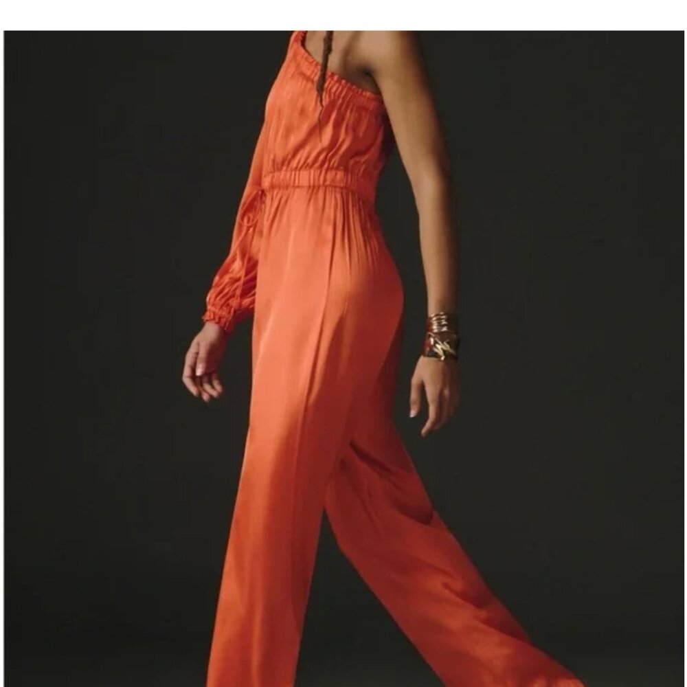 Farm Rio One Shoulder Jumpsuit In Orange XL - Picture 7 of 9